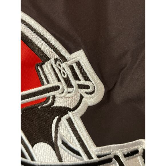 GIII Apparel Group NFL Browns Hooded Puffer Jacket Brown & Orange Size XL - Picture 5 of 11